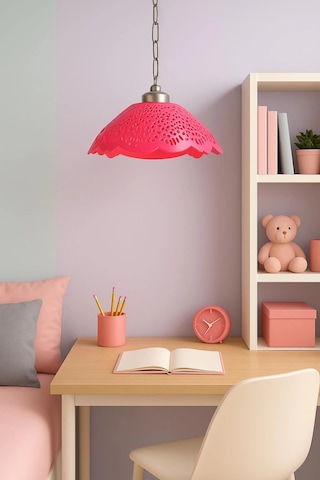 Fuşya Akrilik Avize Soft Pembe Modern Aydınlatma 35x35x12 Cm Çok Renkli