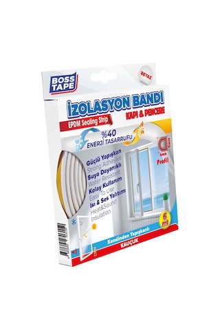 Boss Tape Boss Kapı Pencere İzolasyon Fitili Bandı Beyaz 2x3mt