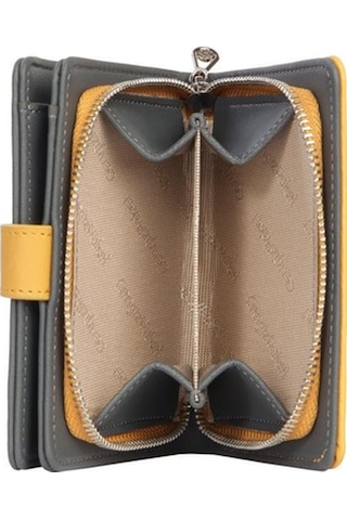 Cengiz Pakel Kadın Mini Boy Çıt Çıt Detaylı Cüzdan 65315 - Hardal/gri 65315-hardal-gri Çok Renkli
