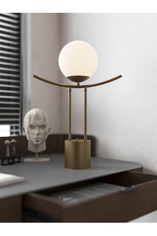 Lal Modern Eskitme Gövdeli Cam Küre Masa Lambası - Şık Ve Minimal Diğer