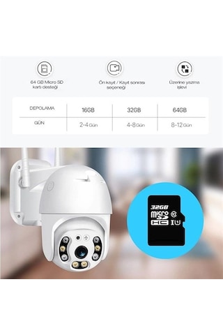 2.0 Mp Hd Lens İç Dış Mekan Suya Danıklı Ip Wifi Network Güvenlik Kamerası Wifi Kamera 4741