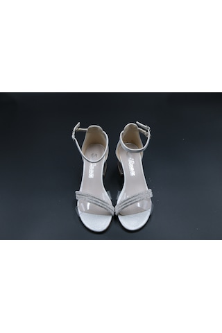 Ayakkabımood Taşlı Kız Çocuk 4 Cm Topuklu Sandalet Abiye Ayakkabı Sedef
