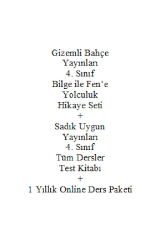 4. Sınıf Hikaye Kitabı Seti Gizemli Bahçe Bilge ile Fen'e Yolculuk + Sadık Uygun Yayınl Dersler Test Okul Çocuk Kitapları 33296282