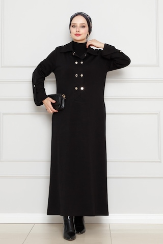 Cırt Cırtlı Oysho Elbise-siyah-4482 Siyah
