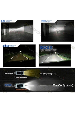 Bosx Ultra Beyaz Led Xenon Far Ampul H1-H3-H4-H7-H8-H11-9005-9006 311291786