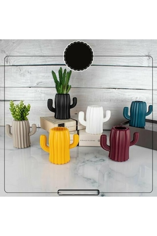 Kaktüs Saksı Kaktüs Şekilli Kalemlik Dekor Çiçeklik Saksı Plastik Kaktüs Biblo Bpa İçermez 11 Cm 001