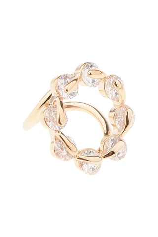 Suntek Zirkon Kristal Yüzük Moda Bayan İpek Şifon Altın-gül Çok Renkli