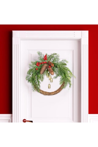 Suntek Kapı Ön Çelenk Yılbaşı Yapay Çiçekler Garland 40cm