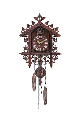 Reedark Ahşap Dekoratif Duvar Saati - Gökkuşağı Kuş Desenli, Zaman Gösterici, Ev Dekoru Aksesuarı Model Cml-002, Stil 2 Renkli