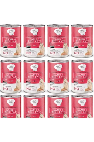 Chefs Choice Kuzu Etli Yetişkin Kedi Konservesi 400 Gr 12'li