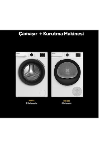 Arçelik 8100 MX Çamaşır Makinesi - 800 KMX Kurutma Makinesi