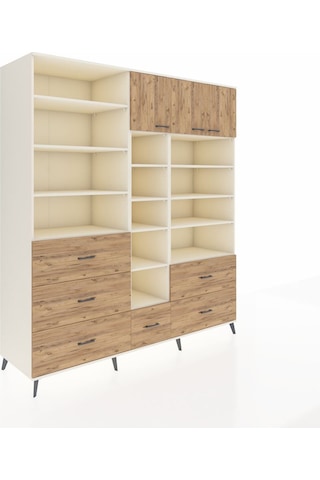 Kronos Dolap 17 Raflı 6 Çekmeceli 3 Kapaklı 220x59x243 Aytaşı-çam/çam Atlas Çam/atlas Çam