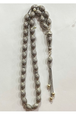 Tespih Vizyon İşlemeli Gümüş Tespih F16002094