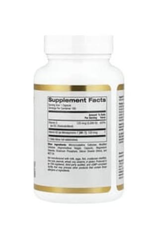 California Gold Nutrition, Vitamin D3 + K2 As Mk-7, 180 Veggie Capsules