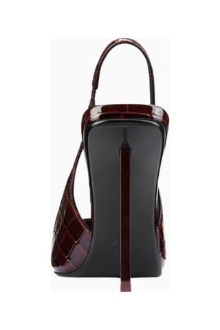 Femme La G63 120 Exotic Burgundy Vegan Deri, Slingback Stiletto Bordo