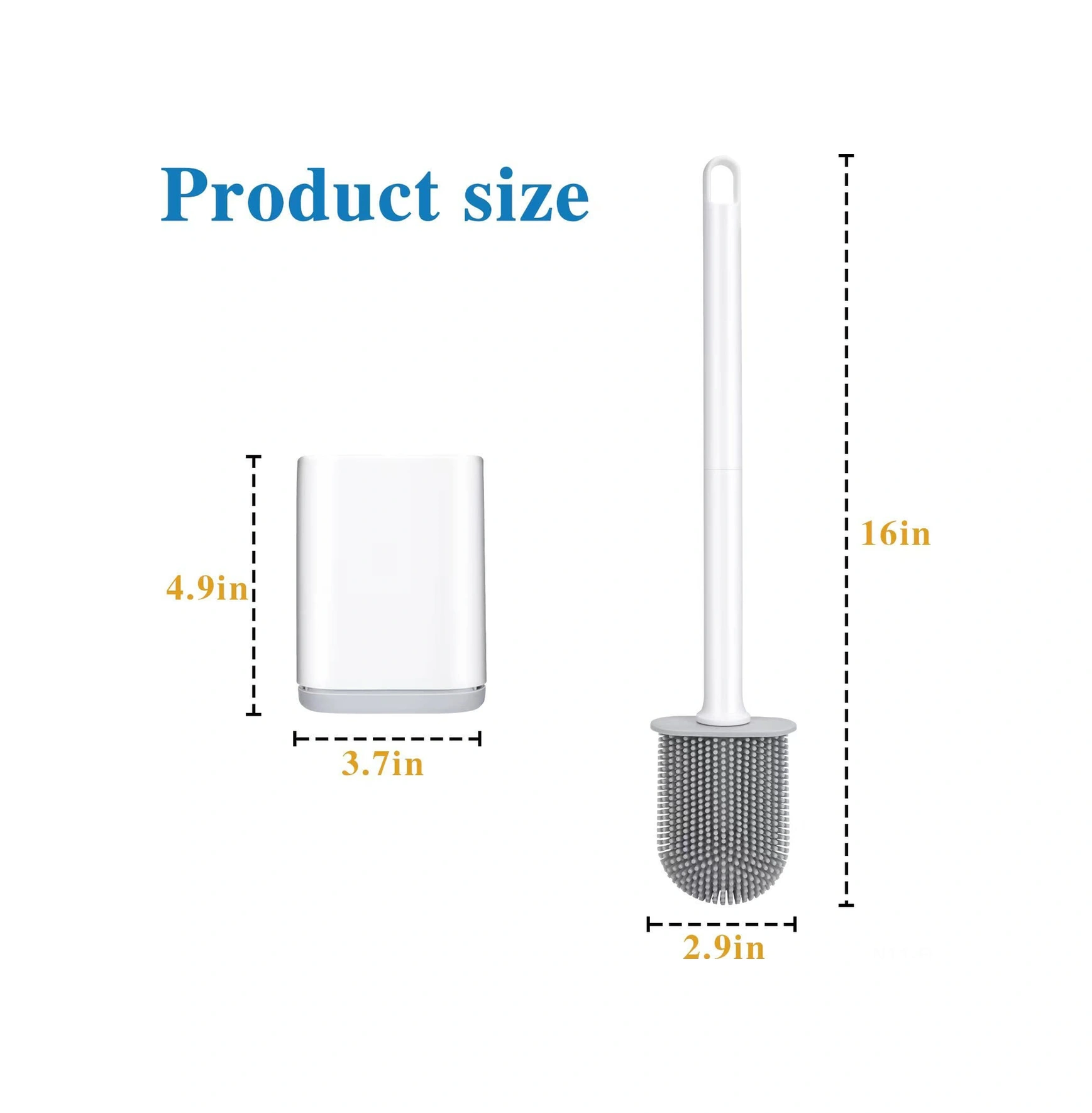 Folinda Duvar Montajlı Silikon Tuvalet Fırçası Seti - Esnek 360 Başlı, Uzun Saplı Ve Doku Olmayan Tıraşlı Temizlik Aleti Beyaz