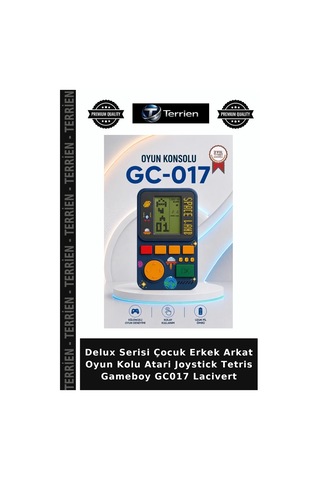 Delux Serisi Çocuk Erkek Arkat Oyun Kolu Atari Joystick Tetris Gameboy Gc017 Lacivert