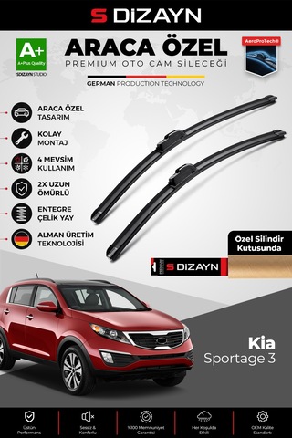S-dizayn Kia Sportage Ön Cam Silecek Seti 2010-2016 Premium Araca Özel 60-45 Cm A+ Kalite