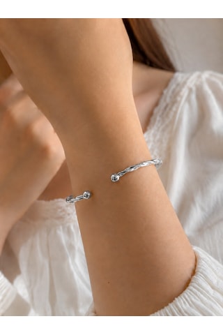 Twist Silver Açık Uçlu Bileklik Gümüş