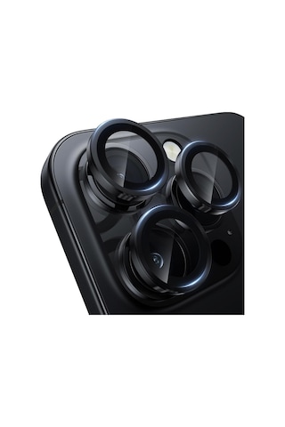 Apple Uyumlu iPhone 16 Pro Max Raze Metal Kamera Lens Koruyucu Gri