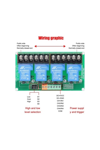 Ebitda 4 Kanal Röle Modülü 30a 5v/12v/24v Ac/dc Yük Kapasitesi Iot Ev Otomasyon