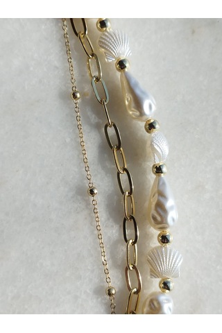 Sedef Taşlı Çoklu Bileklik Seti Heiyelik Aksesuar Çok Renkli