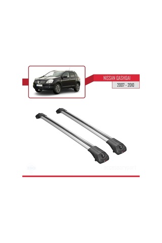 Nissan Qashqai 2007-2010 Arası İle Uyumlu Ace-1 Ara Atkı Tavan Barı Gri