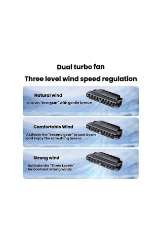 Araba Arka Koltuk Usb Tak-çalıştır Çift Türbin Sessiz Kanatsız Elektrikli Fan Cf04 Ahşap Desenli