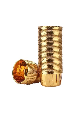 Suntek 50 Parça Cupcake Gömlekleri Muffin Vaka Sarıcı Altın