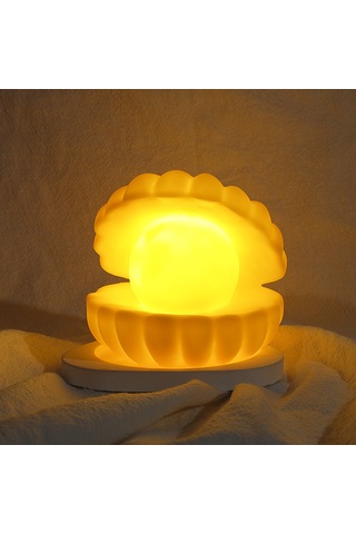 Kabuk İnci Lamba Atmosfer Gece Lambası-beyaz Beyaz