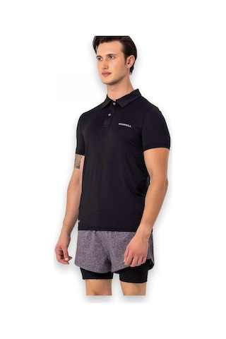 Merrell M4Pacem Polo Yaka Kısa Kollu Siyah Erkek T-Shirt Siyah
