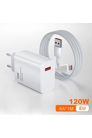 120 Watt Turbo Hızlı Şarz Aleti Adaptör Ve Kablo Seti Type-c Samsung Galaxy Note 8 Uyumlu