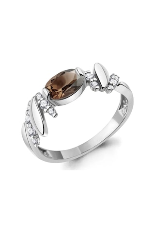 Aquamarıne 925 Ayar Gümüşten Sisli Topaz Taşlı Yüzük 304348007 Gri