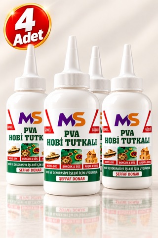 3 Adet Pva Hobi Tutkalı 150 Gram Şeffaf Hazır Ahşap Karton Kumaş Kağıt Uygulama Maket Yapıştırıcısı