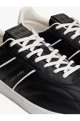 Tommy Hilfiger Erkek Dikiş Detaylı Düşük Bilekli Rahat Taban Deri Siyah Sneaker Em0em01708-bds-14048