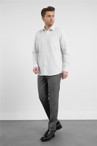 İmza Bej-beyaz Kendinden Desenli Sert Yaka Uzun Kol Cepli Comfort Fit Pamuklu Gömlek 1004255226 K.bej - Beyaz