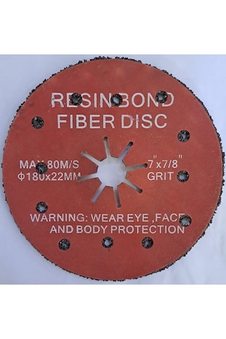 180 X 22 Mm 80m/s Delikli Fiber Disk Zımparası 7x7/8