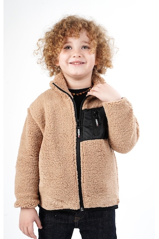 Dublino Kids Erkek Çocuk Welsoft Peluş Sweatshirt Hırka Açık Kahverengi