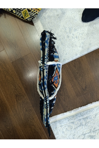 Etnik Desenli Kilim Omuz Ve Plaj Çantası 50x30 Cm Açık mavi