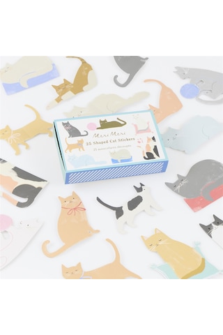 Meri Meri - Cat Shaped Stickers - Kedi Şekilli Çıkartmalar - 25 Çıkartma Çocuk