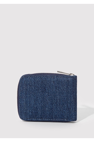 Mavi - Fermuarlı Denim Cüzdan 1913340-83594 Lacivert