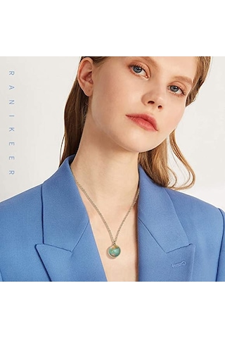 Çift Taraflı Dünya Kolye Harita Kolye Aksesuar Kadın Çok Renkli