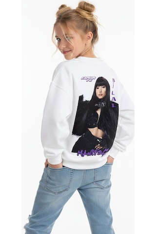 Seabubbles Manifest Hilal Kız Çocuk Sweatshirt BEYAZ