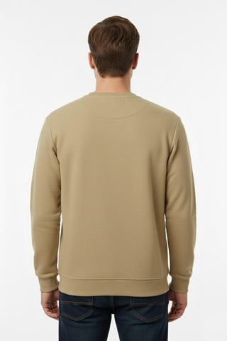 Dynamo Erkek Büyük Beden Sıfır Yaka Selanik Sweatshirt Bgl-st04927 Bej