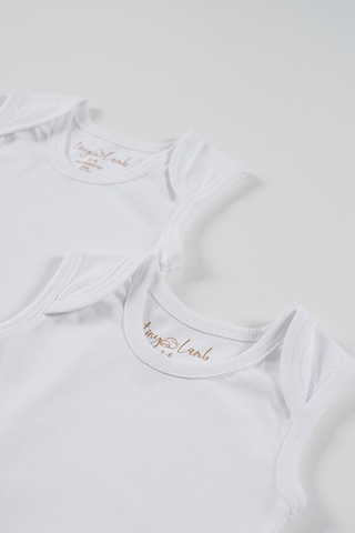 Tinylamb Bebek Atleti Beyaz Renk Bebek Bodysuit Kısa Kollu Set - 5 Parça