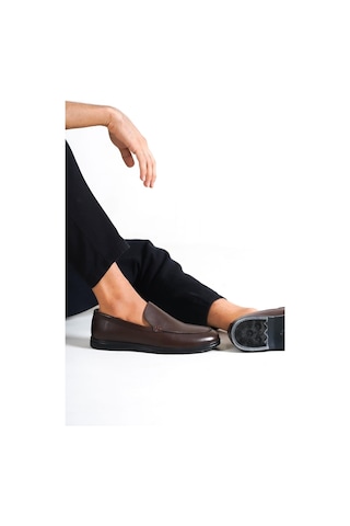 Mubiano Hakiki Deri 22103d-k Kahve İnce Taban Erkek Loafer Kahve