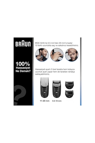 Braun Mgk5245 + Gillette Fusion5 Proglide 7'si 1 Arada Erkek Bakım Seti (teşhir)
