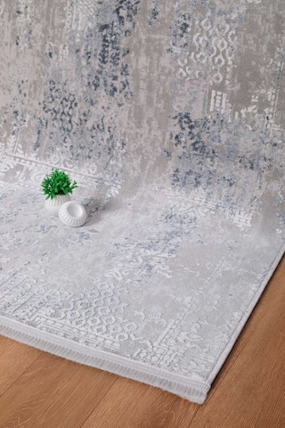 Voyage %100 Akrilik Yumuşak Dokulu Halı Kilim Salon Mutfak Koridor Yolluk Dokuma Makine Halısı Ac-360 Mavi