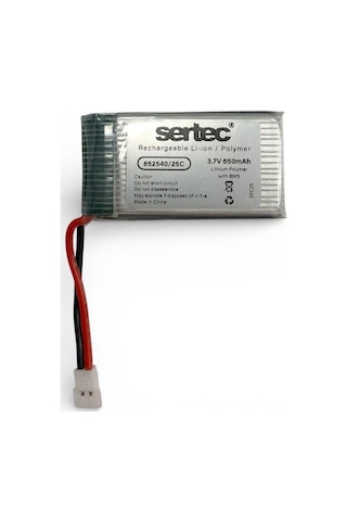 Sertec 852540 3.7v 650mah 25c Li-polymer Pil Soketli 1s Devreli