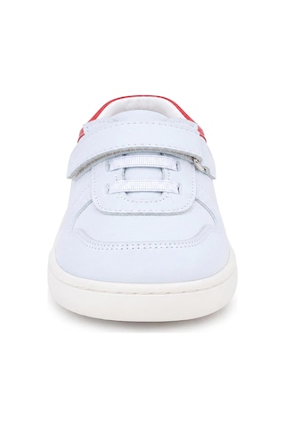 Rakerplus Bob Hakiki Deri Beyaz Nubuk Kırmızı Cırtlı Bebek Sneaker Ayakkabı